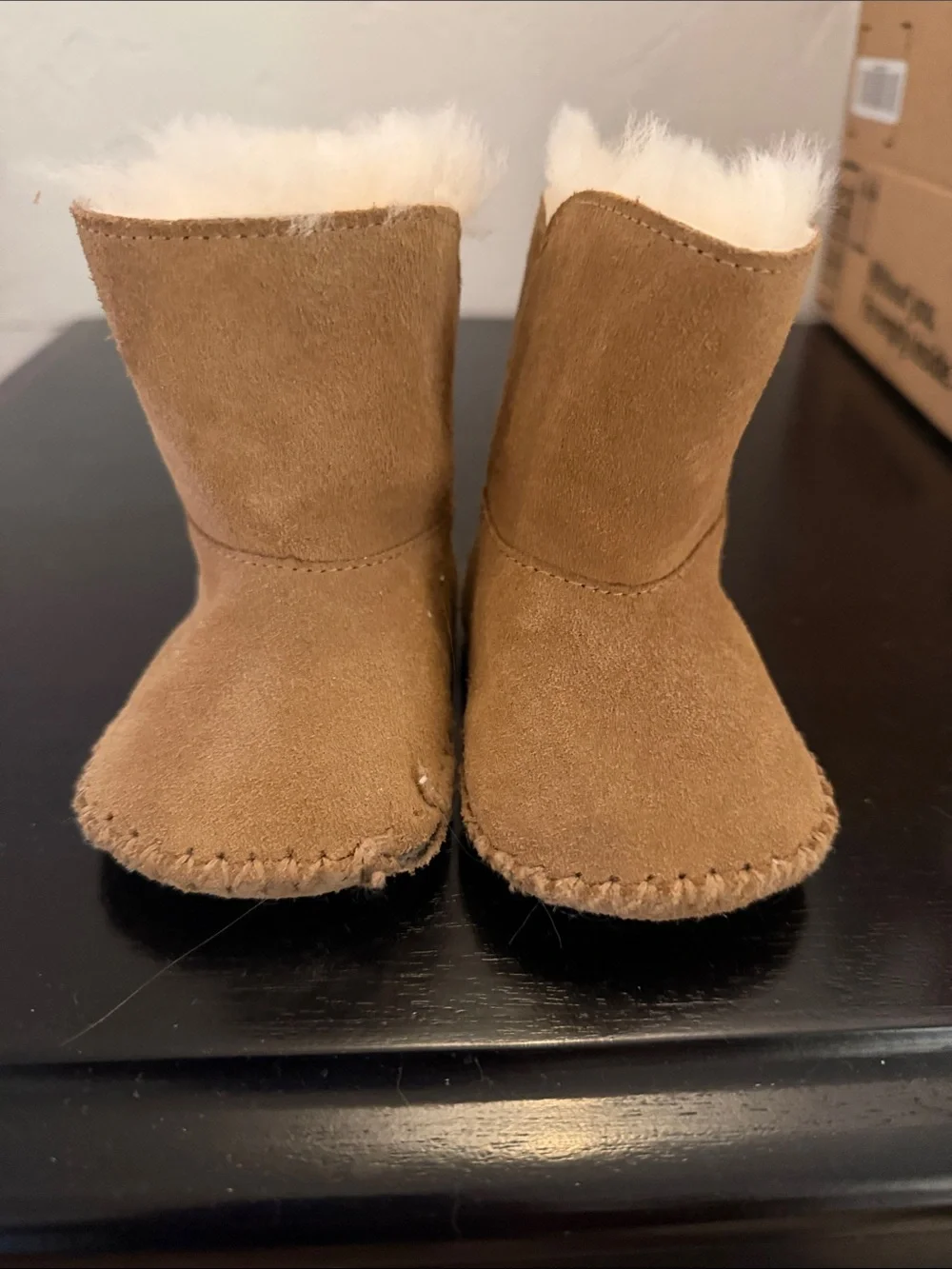 UGG Chestnut Suede Shearling Baby Booties